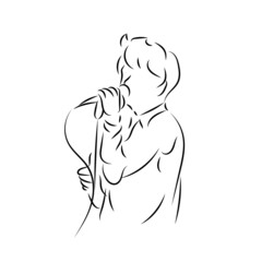 Drawing of a singer with microphone