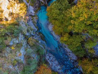 Autumn of colors in Tarvisio. Ravine of the Slizza.