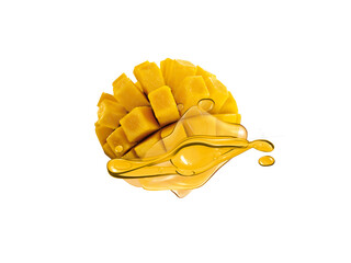 mangue, fruit, aliment, rouge, isolé, dessert, nectar, glacé, jus, extrait, sirop, bonbon, sain, blanc, sucré, fraîcheur, juteuse, organique, nature, illustration, délicieux, santé  © behzadillustrations