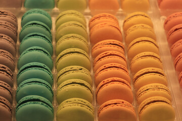Fototapeta premium Colorful macarons in a shop