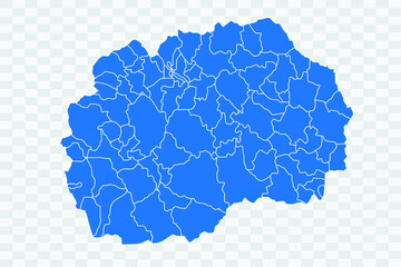 Obraz premium Macedonia Map blue Color on Backgound png