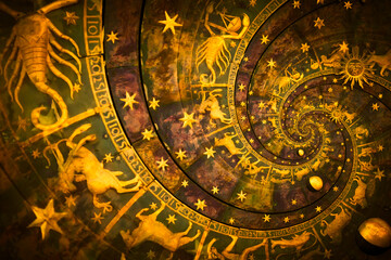 Fototapeta na wymiar Astrology and alchemy sign background illustration