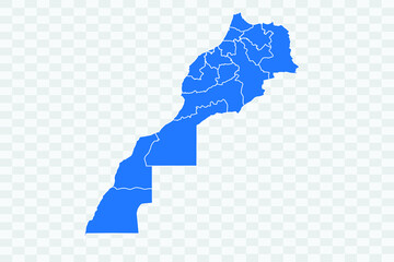 Morocco Map blue Color on Backgound png