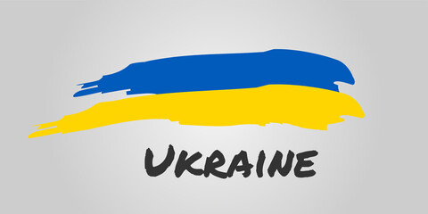 flag of ukraine in rough painting style vector design element