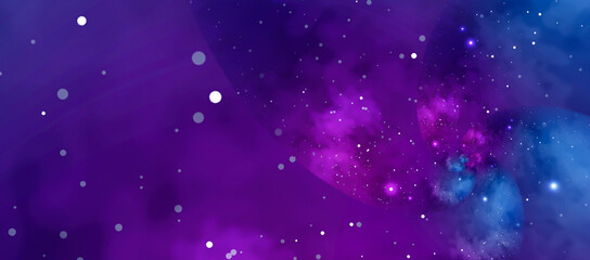 Starry background with blue and violet nebula. Concept for space, astronomy, galaxy, universe, science