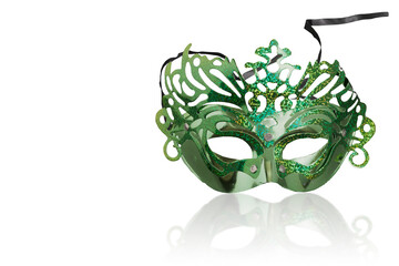 Carnival mask isolated on white background. Jewish holiday Purim.