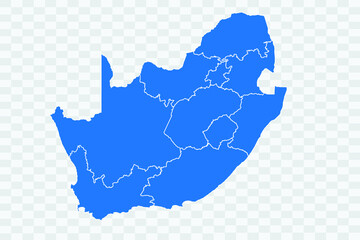South Africa Map blue Color on Backgound png