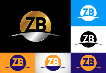 Initial Letter Z B Logo Design Vector. Graphic Alphabet Symbol For Corporate Business Identity