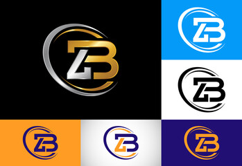 Initial Letter Z B Logo Design Vector. Graphic Alphabet Symbol For Corporate Business Identity