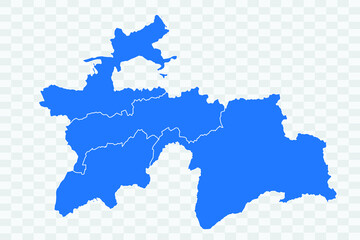 Tajikistan Map blue Color on Backgound png