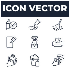 Obraz premium set of Disinfection and Cleaning elements symbol template for graphic and web design collection logo vector illustration