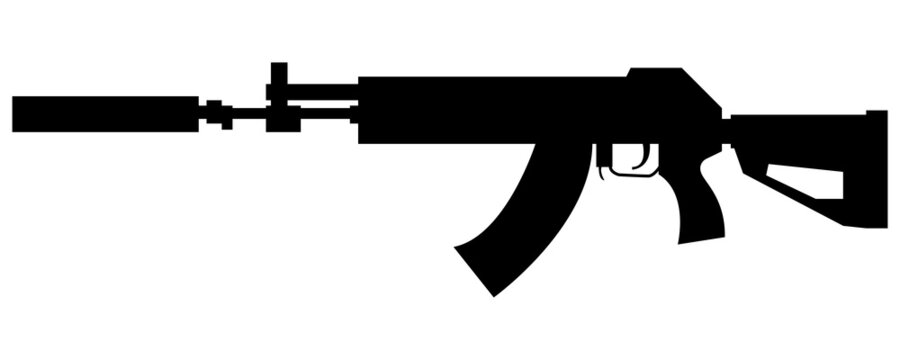 recommend clip art: 銃　ライフル　ガンのシルエット素材　ベクター