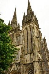 Fototapeta na wymiar Quimper, France - may 16 2021 : Saint Corentin cathedral