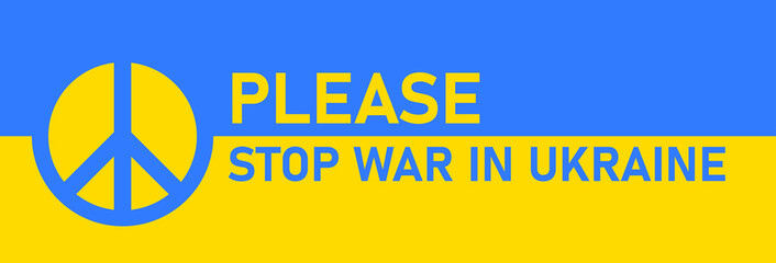 Please stop war in Ukraine Banner Logo