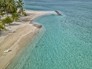 Maldive, white sand beach and transparent sea.