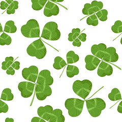 St Patrick s Day Clover seamless pattern, vector EPS 10
