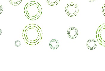Fototapeta na wymiar Light green vector background with bubbles.