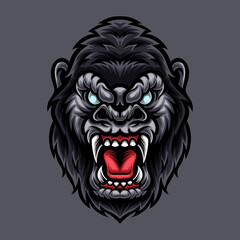 gorilla head mascot vector illustration