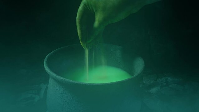 Scary Hand Making Potion In Smoky Cave