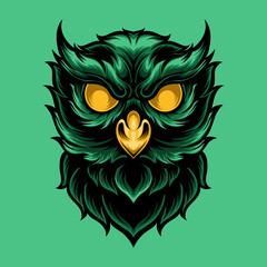 owl head mascot vector illustration