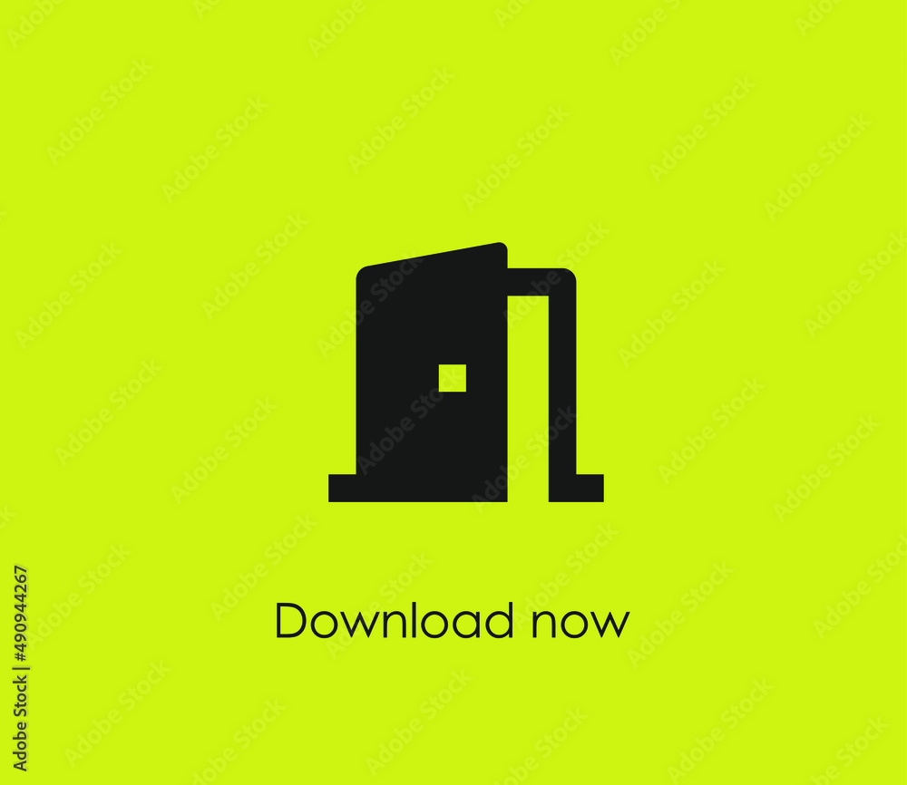 Poster door vector icon. editable stroke. symbol in line art style for design, presentation, website or app