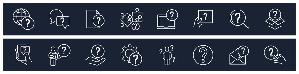 set of Question elements symbol template for graphic and web design collection logo vector illustration