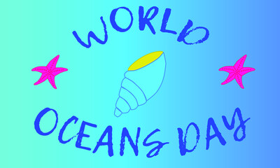 Fototapeta na wymiar 08.06. - World Oceans Day - Blue seashell