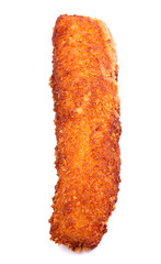 Battered and Fried Fish on a White Background