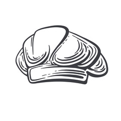 Chef, cook hat engraving Vector hand illustration