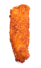 Battered and Fried Fish on a White Background