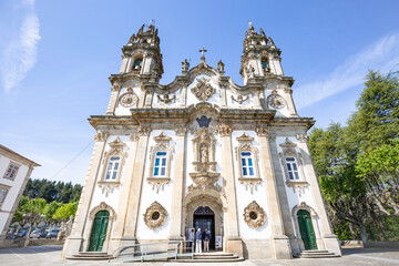 Nossa Senhora dos Remédios - Our Lady of Remedies Sanctuary at Lamego city, district of Viseu, Portugal - obrazy, fototapety, plakaty