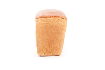 black bread in the shape of a brick in retro, vintage style. the background is white.