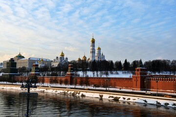 Obraz premium Moscow Kremlin architecture in winter. 