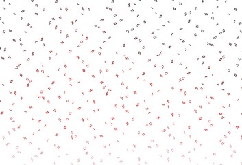 Light Red vector pattern with music elements.