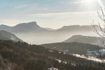 sunset in the mountains