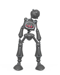 Fototapeta premium funny robot cartoon is in shut down pose
