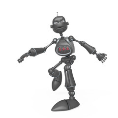 Fototapeta premium funny robot cartoon is stoping affter running