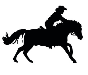 Vector printable illustration: Love and ride hand drawn sticker, running horse rider