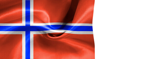 Flag of Norway silk fabric background