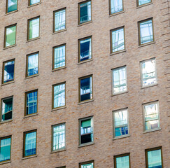 high older brick buildings in New York - obrazy, fototapety, plakaty