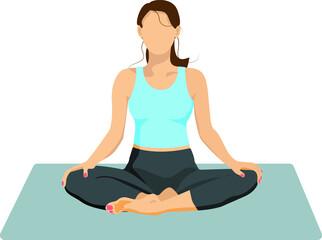 Fototapeta premium Girl sitting and meditating yoga