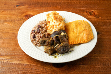 Curry goat on a plate
