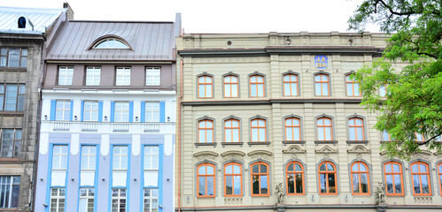 Riga, Latvia - Street View, Colorful Architecture in Old Town of Riga, Capital of Latvia