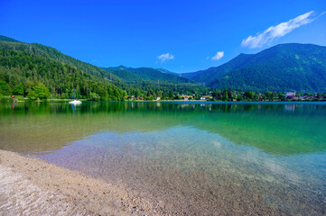 Lake Walchensee -  close to mountain Herzogstand and Kochel am See - beautiful travel destination in Bavaria, Germany