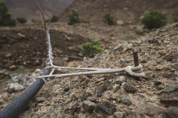 water pipe support on the mountain