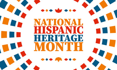 Fototapeta premium National Hispanic Heritage Month in United States. Celebrate annual in September and October. Latin American and Hispanic ethnicity culture. National fabric vector textures. Traditional festival