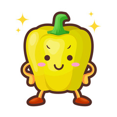 得意気な顔をした可愛いパプリカのキャラクターのイラスト