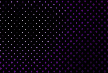 Dark purple vector texture with playing cards.