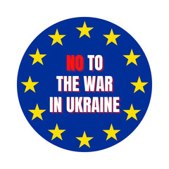 No to the war in Ukraine symbol