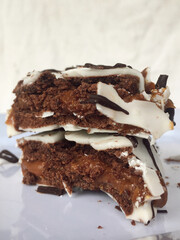 Typical Argentine chocolate and dulce de leche alfajores for tea